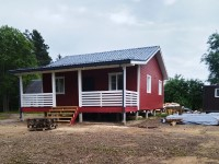 Каркасные-щитовой дом в один этаж 8*8м +2.5*8м терраса открытая, под ключ