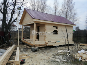 Строительство бани под усадку 6х4м из бруса 140х140мм г. Ярославль